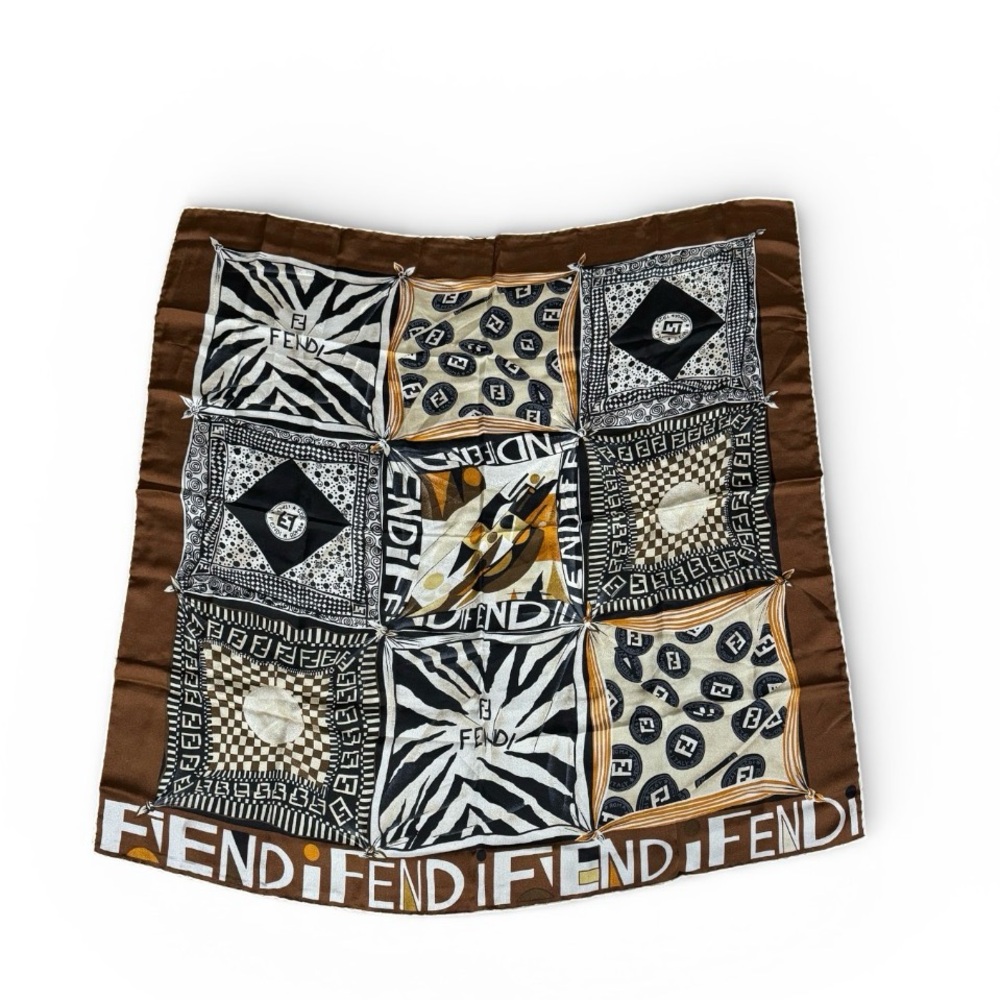 Fendi Multicolor Patchwork Scarf - image 2